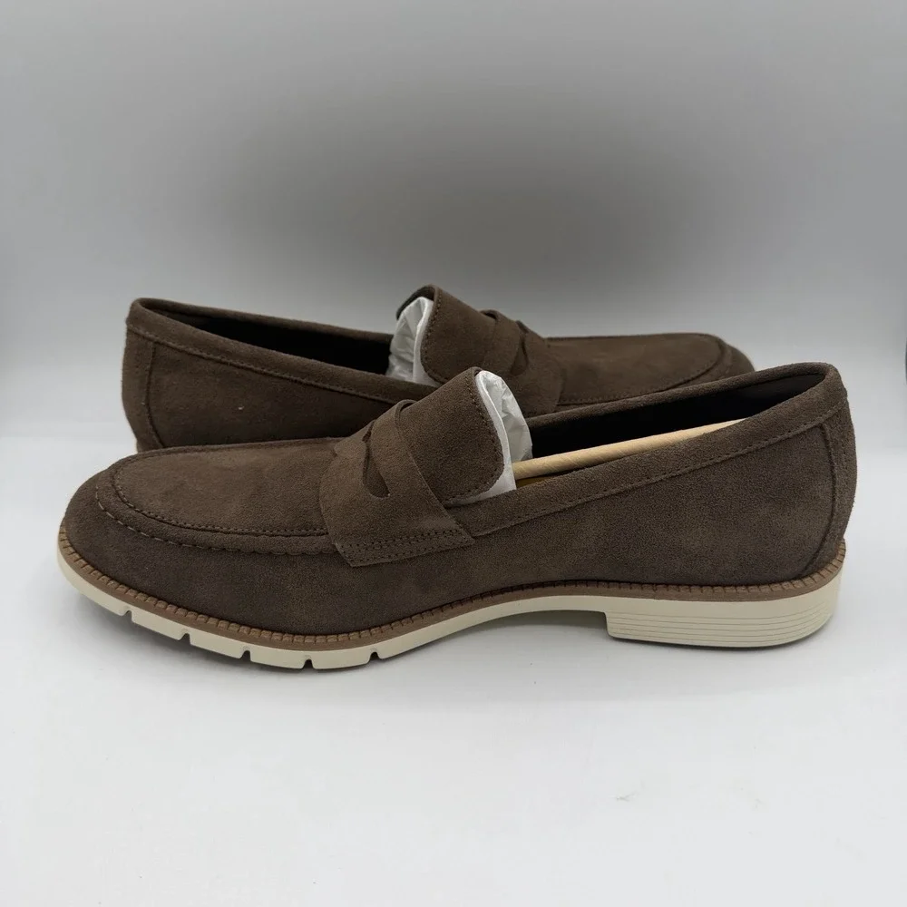 Cole Haan Flexgrand+ Penny Loafers Mens 10 M‎ Truffle Brown Suede Slip On Shoes - Picture 3 of 10